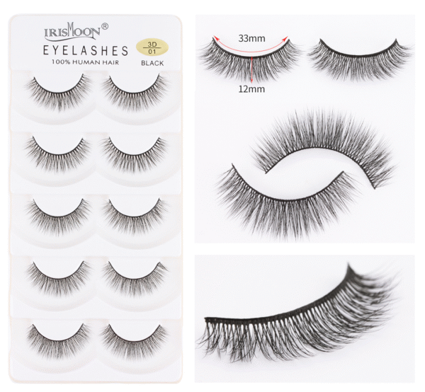 Irish Moon Eyelashes - Black 3D/01 (33mm x 12mm)